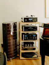 The stereo system is one of the most important features of the house.