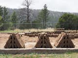 A traditional technique, stacking bricks this way allows them to dry properly, and if it rains, lets water naturally run off.
