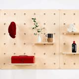 George & Willy Wooden Pegboard Shelf