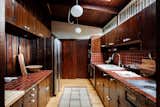 The kitchen is tiled with vintage zellige ceramic.