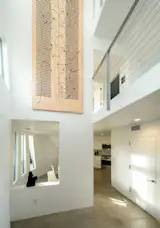 The home is designed around an open central atrium.