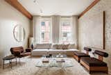 East-facing windows bring sunshine into the living room.