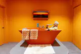As the bassist for Phish and a touring solo artist, Mike Gordon is on the road a lot. So for his new lakeside home studio in Vermont, he wanted somewhere he could be immersed in nature and also relax on the perfect couch—or bath. The tub is from Hydro Systems, and the plumbing fixtures are from Phylrich.