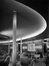 The interior of the Giulio Cesare transatlantic liner for Società di Navigazione Italia (1951). Ponti worked on the interiors of several cruise ships in collaboration with other Italian designers.