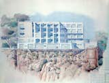 A sketch of Ponti’s design for Hotel Parco dei Principi (1960-61).