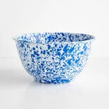 Splatter Blue Enamelware Large Salad Bowl