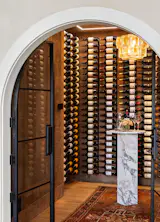 The wine room accommodates up to 625 bottles.