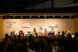 Dwell contributor Lauren Gallow interviews Sallyann Corn and Joe Kent of Fruitsuper about their design for the stage at the Seattle Art Fair.