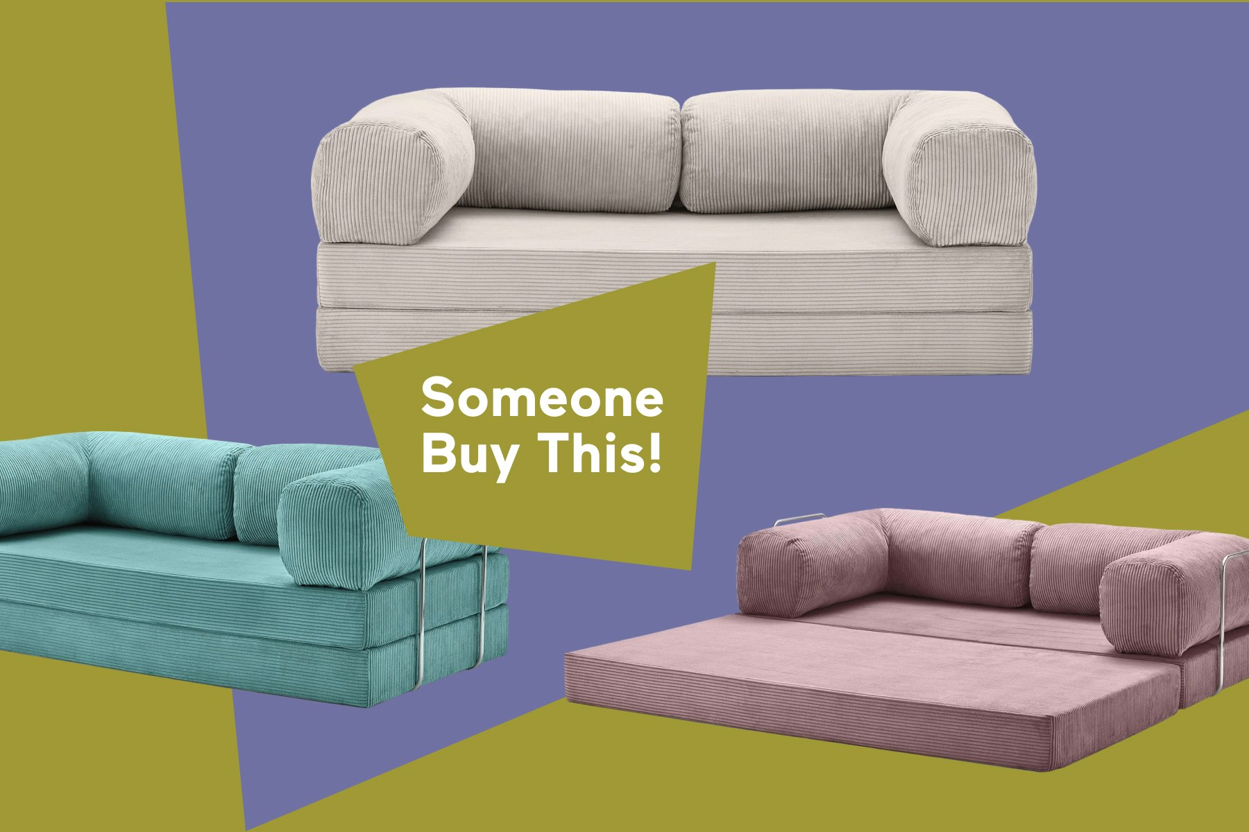 Gio Italia New York Full XL Size Sleeper Sofa with Memory Foam – SOFABED, image size:1800x1013