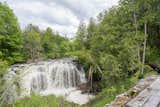 A waterfall on the property provides a babbling soundtrack to forest walks.