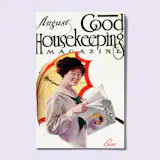 A Good Housekeeping magazine cover from the 1910s reflects a focus on marketing primarily toward women.