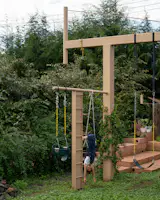 The home is partially veiled from the street by the garden’s lush vegetation. “It softens the view of the front patio, our most public living space,” says Camila.