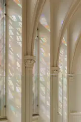 Touches from the original convent remain; the stained glass windows cast a technicolor glow.