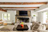 The home incorporates stone quarried directly from the site.