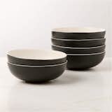 Barchan Black And Warm White Stoneware Pasta Bowls