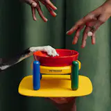 Vetreska Chroma Ceramic Elevated Dog & Cat Bowl & Mat Set