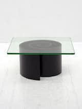 Spiraling Wood and Glass Coffee Table