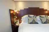 The cabin interiors incorporate Art Deco details and nautical touches.