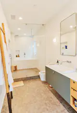 The Puddle Jumper vanity is from Henrybuilt.