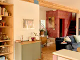 Inside, old and new, private and public, colorful and classic live together.
