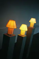 Architect Josefin Antus’s Ark 1.0 lamps are each made from a single piece of paper using a Japanese book-binding technique. The pulp in the paper creates a gaussian glow.