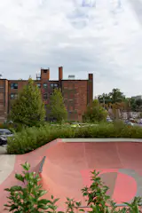 Developed by Library Street Collective founders Anthony and JJ Curis, The Shepherd includes an art gallery, a public library, a bed and breakfast, a skate park, and a sculpture garden featuring works by Charles McGee.