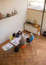 Design review meeting at the Eames House studio, October 2025.