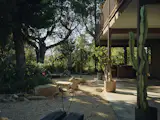 Table made with roof of house scraps