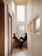 By adding the office at the end of the hallway, it has transformed a potentially "dead space" into a functional one. "The double window doesn't reveal itself until you get almost to the end of the kitchen—and it’s then you understand that this is a special space," says Carel. "It’s a moment of reveal." 