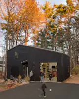 Chelsea designed a large garage for the ADU so her family could have room for a shop and to store their outdoor gear—not that they have to go far to enjoy nature. “You can just go out of the driveway and be right in the woods,” Chelsea says.