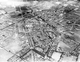 An aerial view of Letchworth, England, circa 1955.