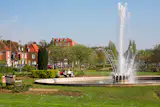 Coronation Fountain is a central landmark in Welwyn Garden City, the second garden city founded by Howard in England.
