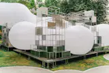 An inflated form filled the voids created by a structure made from USM components.