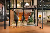 Eames Office debuted a new prefab system inside Milan’s Triennale museum. The quality of the materials felt on par with what one would expect from Eames furniture, and it was inspiring to see the similarities to Charles and Ray’s famous Pacific Palisades home.