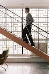 Exhibitors spread across three floors of the private home.