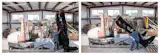Cline, seen here refurbishing Zack, a Phillips 66 Cowboy, which is usually at Giants Garage in Hot Springs, Arkansas, says there are differences between the historic giants, which were typically advertisements for large companies, and the new ones. While all are made from molds (which Cline has had to remake himself by copying the existing figures), "the ones that they built years ago are not as thick as the ones I build. They mass-produced them. Some of them held up really well. Others did not."