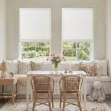 Custom Linen No-Drill Flat Fold Roman Shade Cordless