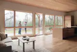 The largest assemblies on the view side combine four windows into a single expanse. 