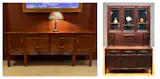 Left, a sideboard in the lobby of the Grand Californian; right, a Greene and Greene Cabinet in the Cleveland Museum of Art collection. The level of detail had me SHOOK.