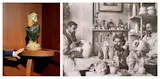 Left, a R.W. Martin & Brothers-inspired piece on display at the Grand Californian; right, the Martin Brothers making pots.
