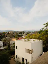 The home has a rooftop deck that gets views of the neighborhood.