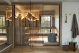 Anderson incorporated windows into nearly every major space in the house, including the sauna, to maintain a constant connection to the water.