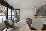 Although Anderson initially worried the charcoal-toned walls would feel too dark, the amount of natural light completely changed the effect.