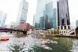 A view of the 2025 Chicago River Swim, which marked the city’s first such event in a century.