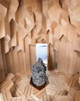 The sauna’s heating element is made of flint and olivine stone.