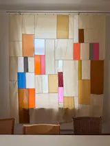 “A patchwork curtain can become a strong statement in a room, but it can also feel very soft and natural,” says Munich designer and artist Lea Sigg. “For me, it is less about a specific interior style and more about the atmosphere you want to create.”