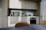 The countertop and backsplash in Infinity Blue Silk Quartzite are from Meta Marble &amp; Granite. The<span style="font-family: Theinhardt, -apple-system, BlinkMacSystemFont, "Segoe UI", Roboto, Oxygen-Sans, Ubuntu, Cantarell, "Helvetica Neue", sans-serif;"> Marmoleum Fresco tabletop in </span><span style="font-family: Theinhardt, -apple-system, BlinkMacSystemFont, "Segoe UI", Roboto, Oxygen-Sans, Ubuntu, Cantarell, "Helvetica Neue", sans-serif;">Blue Heaven 3828</span><span style="font-family: Theinhardt, -apple-system, BlinkMacSystemFont, "Segoe UI", Roboto, Oxygen-Sans, Ubuntu, Cantarell, "Helvetica Neue", sans-serif;"> is from <a href="http://forbo.com/">Forbo</a>.</span>
