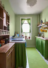 Catherine has lived in her rent-controlled apartment in Ridgewood since 2018, but she only began to make it her own earlier this year. The rental renovation started in the kitchen with new counters, shelves, and textiles.