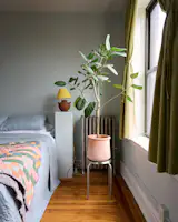 “Throughout my life, I’ve been sharing space with partners and roommates while working as a creative person in New York City,” Catherine says, which is why renovating her apartment was such a special task: “It’s like you’re always a bit spongy to everyone else’s tastes. Your apartment is the place where you go, and it’s just for you.”