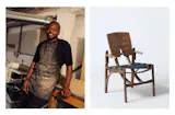"I-JŌKŌ's inspiration comes from close observation of cultural systems, particularly the depth and specificity of practices within different African ethnic groups and their traditional contexts," says Richard Aina. Pictured on the right, his Tẹriba chair is a reference to the chief’s chair of the Baluba people, indigenous to the Democratic Republic of the Congo’s Katanga region.